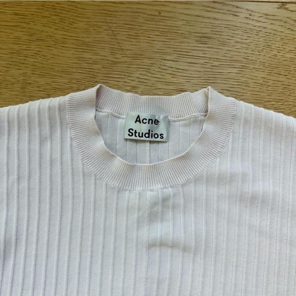 ACNE STUDIOS ISSY RIB PALE PINK TOP - XS - Picture 7 of 13